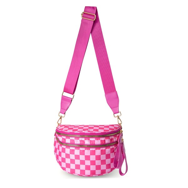 Checker Black White Crossbody Sling Check Bag