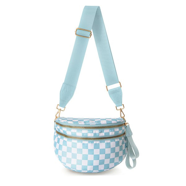 Checker Black White Crossbody Sling Check Bag